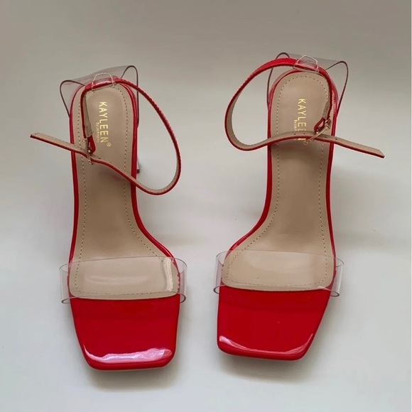 Red Open-Toe Heel | 7.5 - Picture 6 of 6